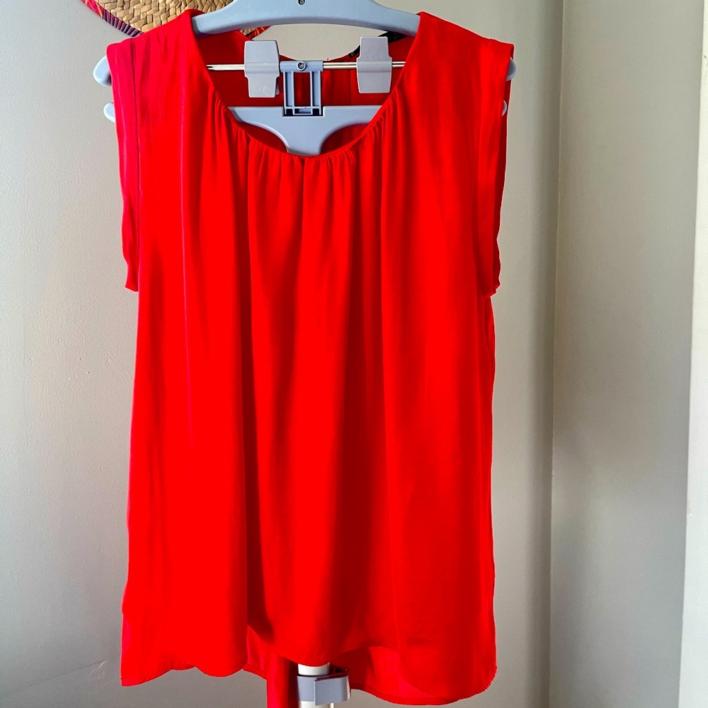 Mango women blouse red sleeveless